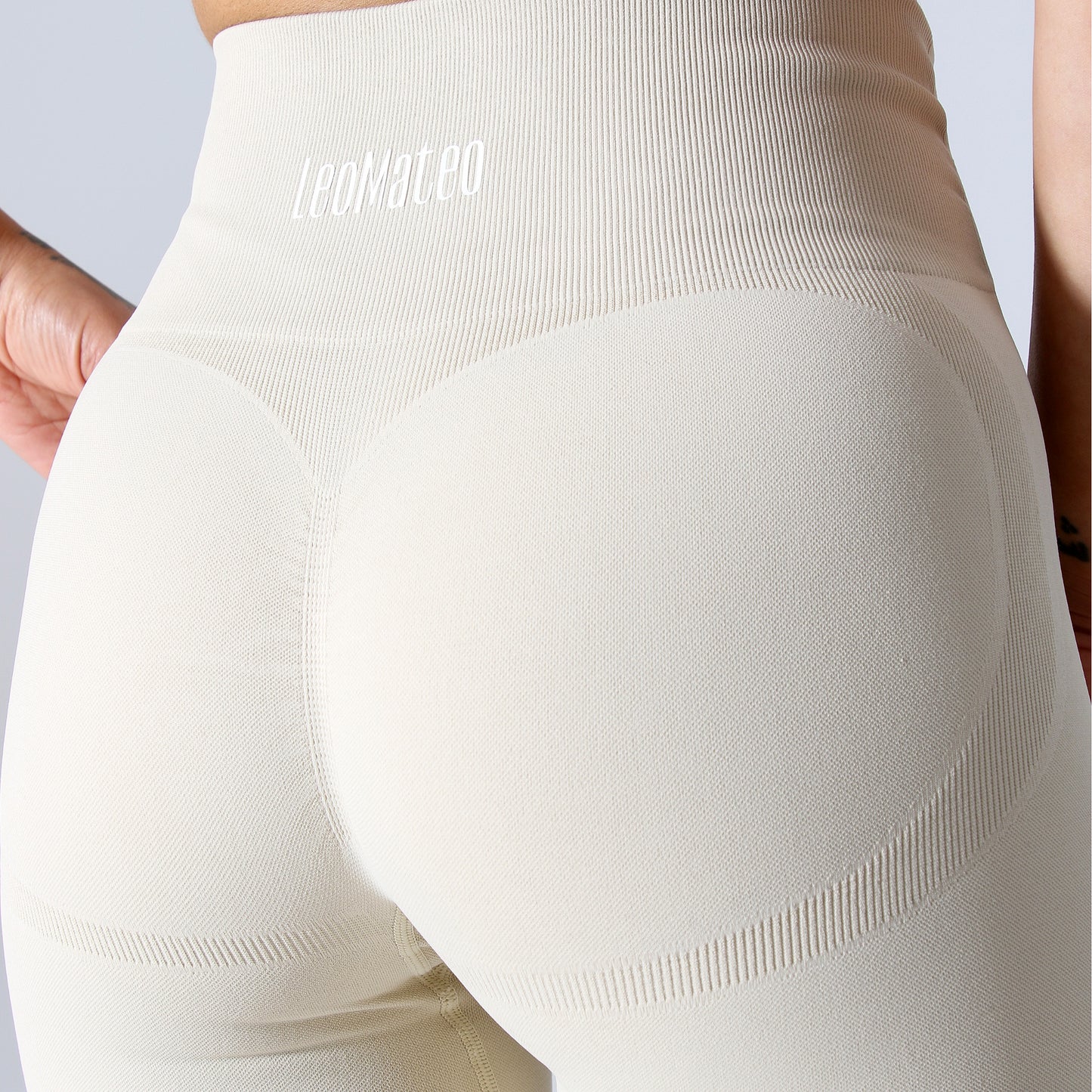 Beige Ribbfit Seamless Shorts