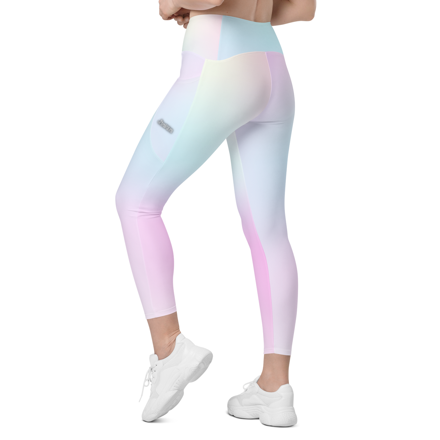 Pink & Blue Crossover Tights With Pockets